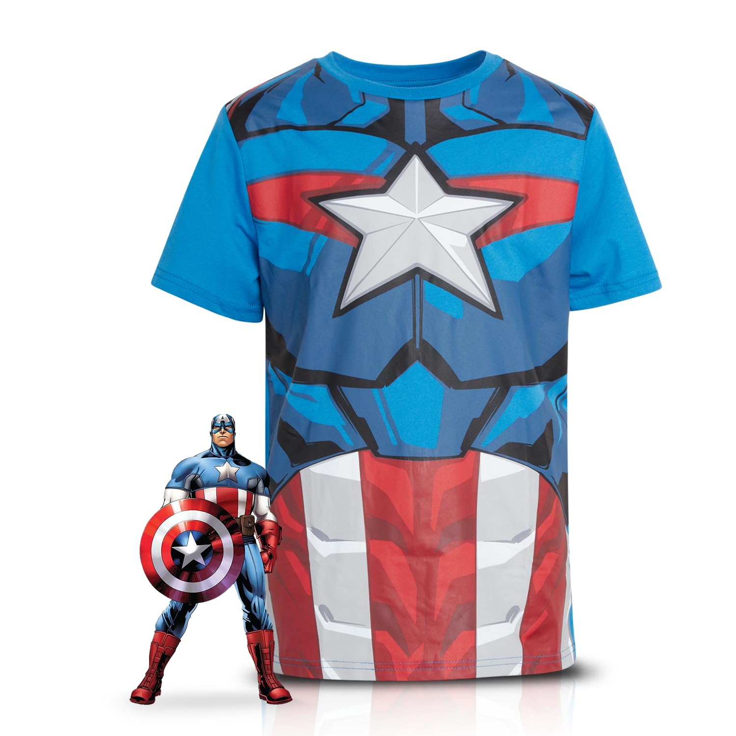 Marvel Avengers Spiderman Boys Shirts - Hulk Iron Man Captain America Thor Short Sleeve Graphic Tees for Toddler Boys & Kids